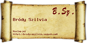 Bródy Szilvia névjegykártya