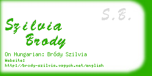 szilvia brody business card