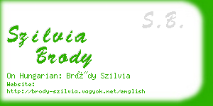 szilvia brody business card